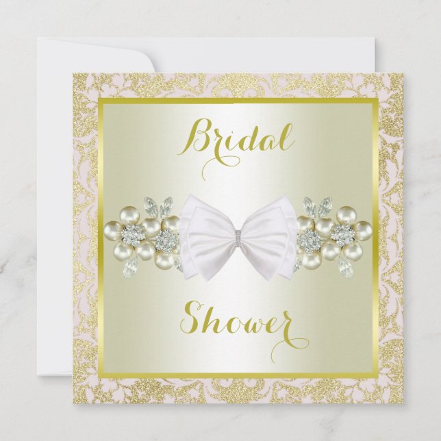 Invitation Parties scintillantes d'or, gemmes de diamant et (Devant)