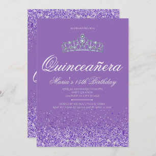 Invitation Parties scintillantes pourpres parfaites,