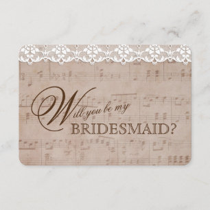 Invitation Partition de musique romantique et dentelle Soyez 
