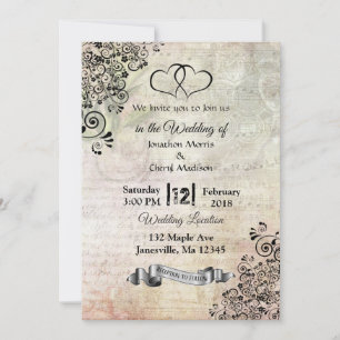 Invitation Partition Notes Mariage de coeur