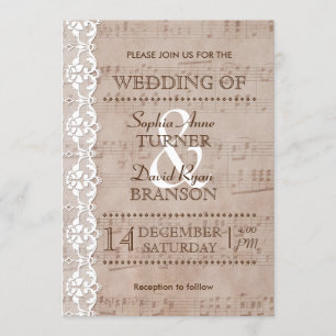 Invitation Partition Vintage romantique & mariage dentelle In