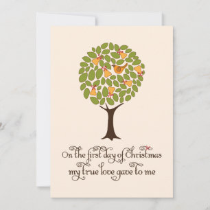 Invitation Partridge in a Pear tree Holiday Cadeau Exchange