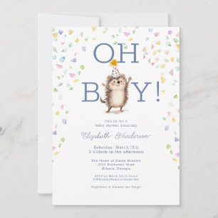 Invitation Party Hedgehog C'est un Baby shower garçon Invitat