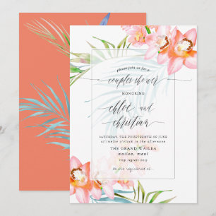 Invitation Parure de lit PixDezines Orchid Isle, douche pour 