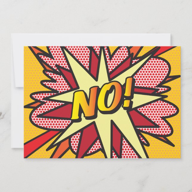 Invitation Pas de Fun Rétro Bande Dessinée Pop Art (Devant)