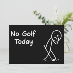 Invitation Pas de golf aujourd'hui Figure de golfeur triste d