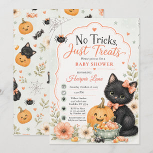 Invitation Pas de tours, juste des friandises Baby Shower Hal