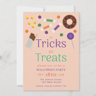 Invitation Pas de Tours Juste des Friandises Fête de Hallowee