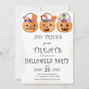 Invitation Pas de tours juste pour la fête d'Halloween