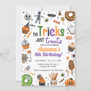 Invitation Pas de trucs pour traiter l'invitation Halloween.