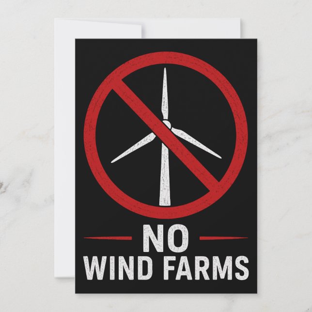 Invitation Pas d'éoliennes - Pas de parcs éoliens (Devant)