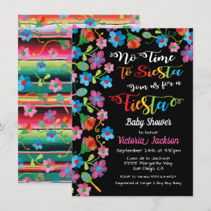 Invitation Pas le temps de siesta festa broderie mexicaine