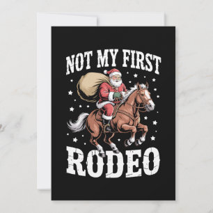 Invitation Pas mon premier rodéo de Noël Père Noël Cheval Cow