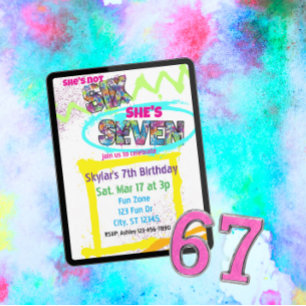 Invitation pas SIX, SEPT Peinture par pulvérisation Fille 7e