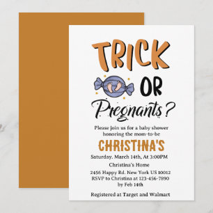 Invitation Pas Un Baby shower De Sorcière D'Halloween Enceint