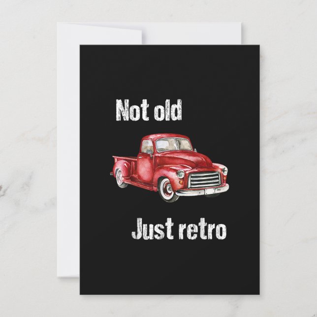 Invitation Pas Vieux, Juste Rétro Amusant Camionnette Rouge V (Devant)