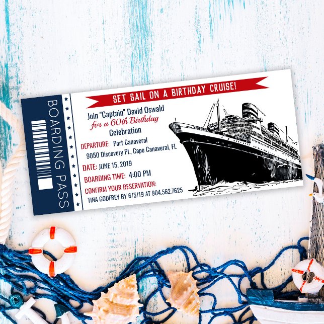 Invitation Passe d'embarquement bateau de croisière Invitatio (Créateur téléchargé)