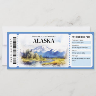 Invitation Passe d'embarquement de l'Alaska modifiable Billet
