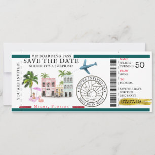 Invitation Passe d'embarquement Destination surprise Annive
