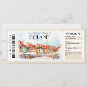 Invitation Passe d'embarquement modifiable Pologne Varsovie