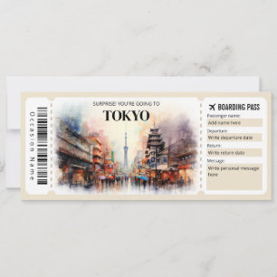 Invitation Passe d'embarquement modifiable Tokyo
