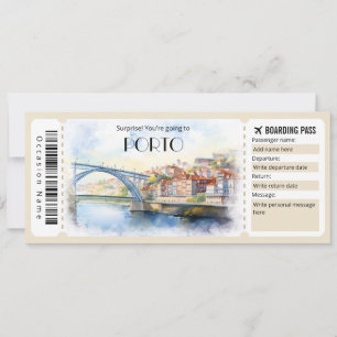 Invitation Passe d'embarquement Porto modifiable