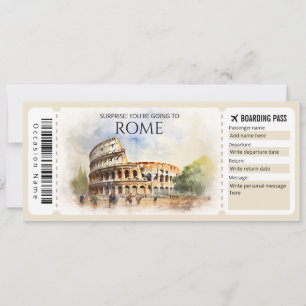 Invitation Passe d'embarquement Rome modifiable