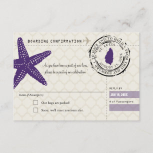 Invitation Passe d'embarquement RSVP à Sainte-Lucie
