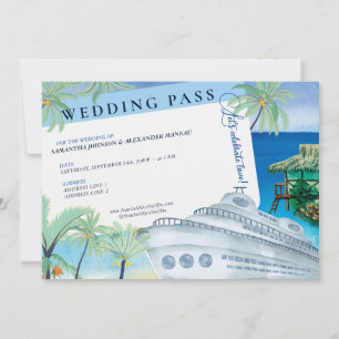Invitation Passe Mariage de croisière de destination de bord 