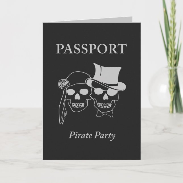 Invitation passeport à une partie de pirate (Devant)