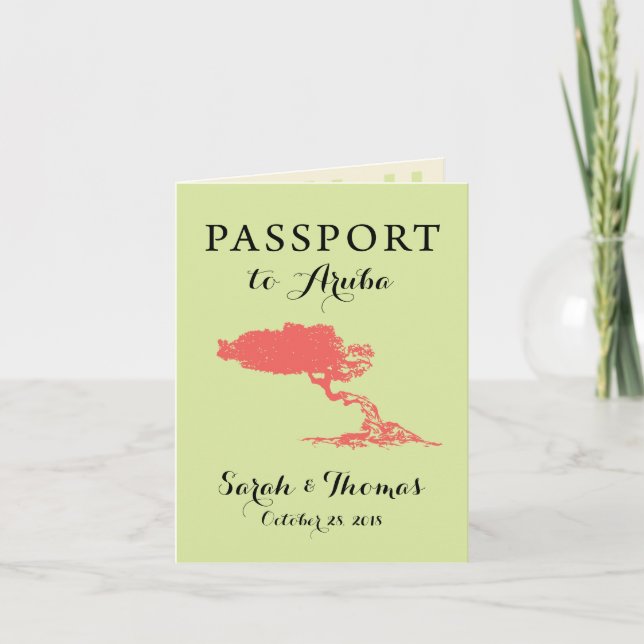 Invitation Passeport arubais | Sauvegarder la date (Devant)