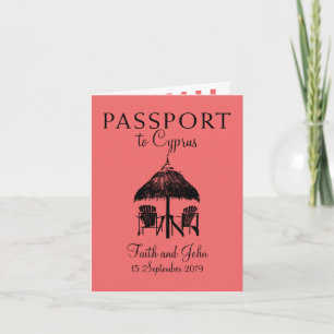 Invitation Passeport Chypre de Nissi Beach   Mariage