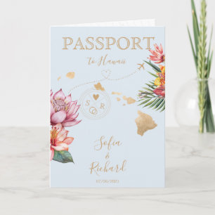 Invitation Passeport de destination Mariage Hawaii