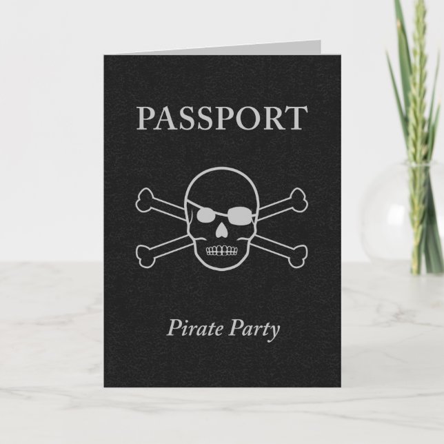 Invitation passeport de fête de pirate (Devant)
