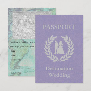 Invitation passeport de mariage de destination