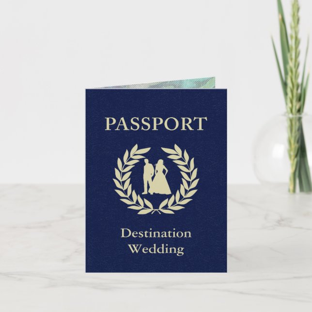 Invitation passeport de mariage de destination (Devant)