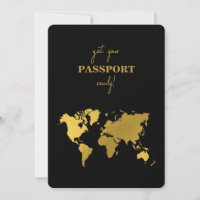 Passeport de mariage de destination Monde Noir Or