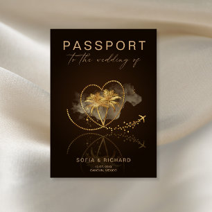 Invitation Passeport de mariage de destination tropicale QR C