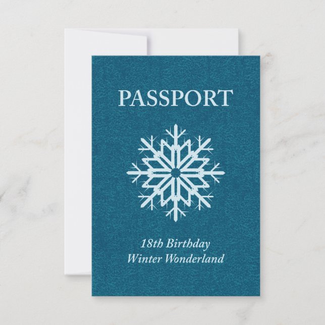 Invitation passeport d'hiver merveilleux 18e anniversaire (Devant)