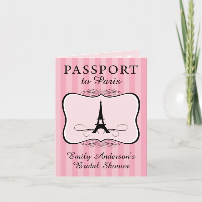 Invitation Passeport Fête des mariées Paris (Devant)