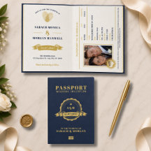 Passeport Mariage de Destination Monogramme Bleu N