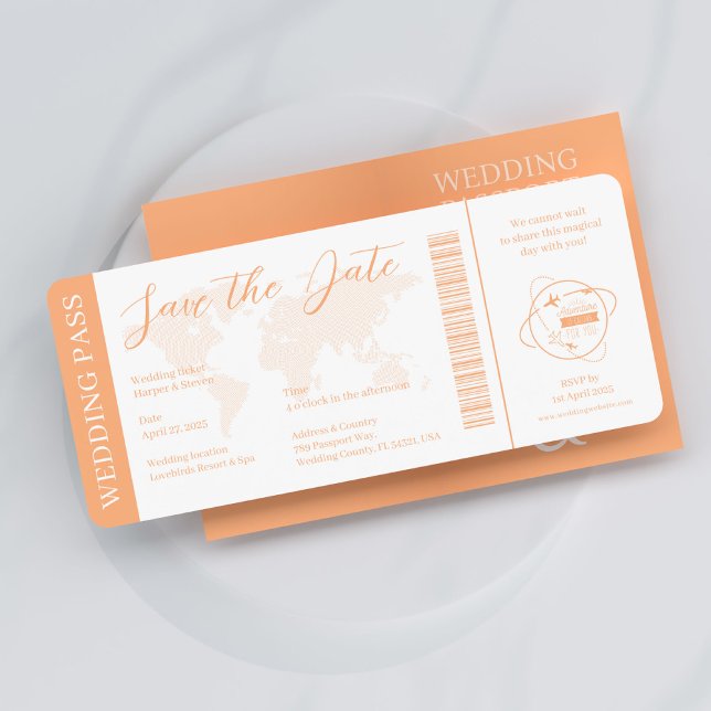 Invitation Passeport mariage Pass Orange (Créateur téléchargé)