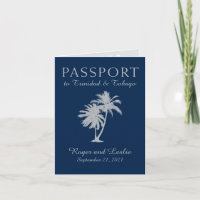 Passeport Mariage Trinité-et-Tobago Blue Palm Tree