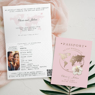 Invitation Passeport Mariage Tropical Hibiscus Destination Ex