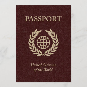 Invitation passeport marron