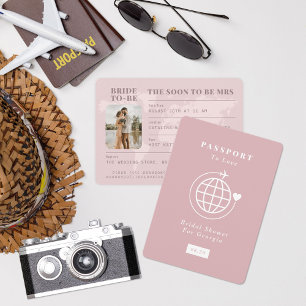 Invitation Passeport pour aimer Voyage thème Fête des mariées