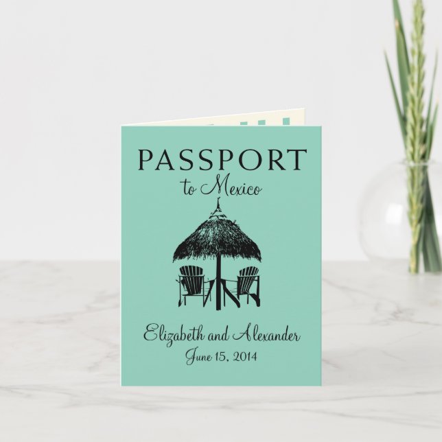 Invitation Passeport pour Cancun Mexique Mariage (Devant)
