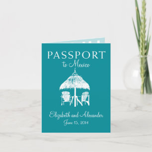 Invitation Passeport pour Cancun Mexique Mariage