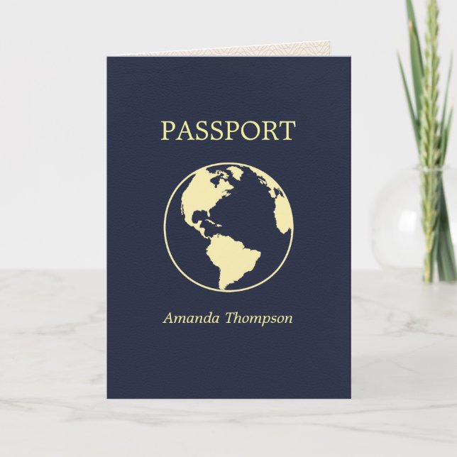 Invitation Passeport thème fête d'anniversaire (Devant)