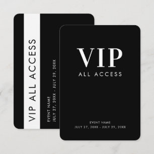 Invitation Passeport Tout Accès VIP 3,5" x 5" Badge d'identif
